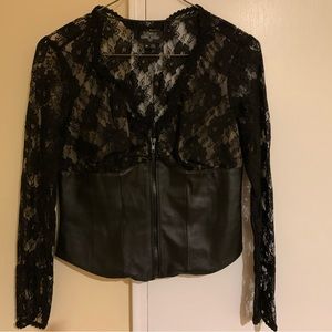 Leather & Lace Top.Never worn.